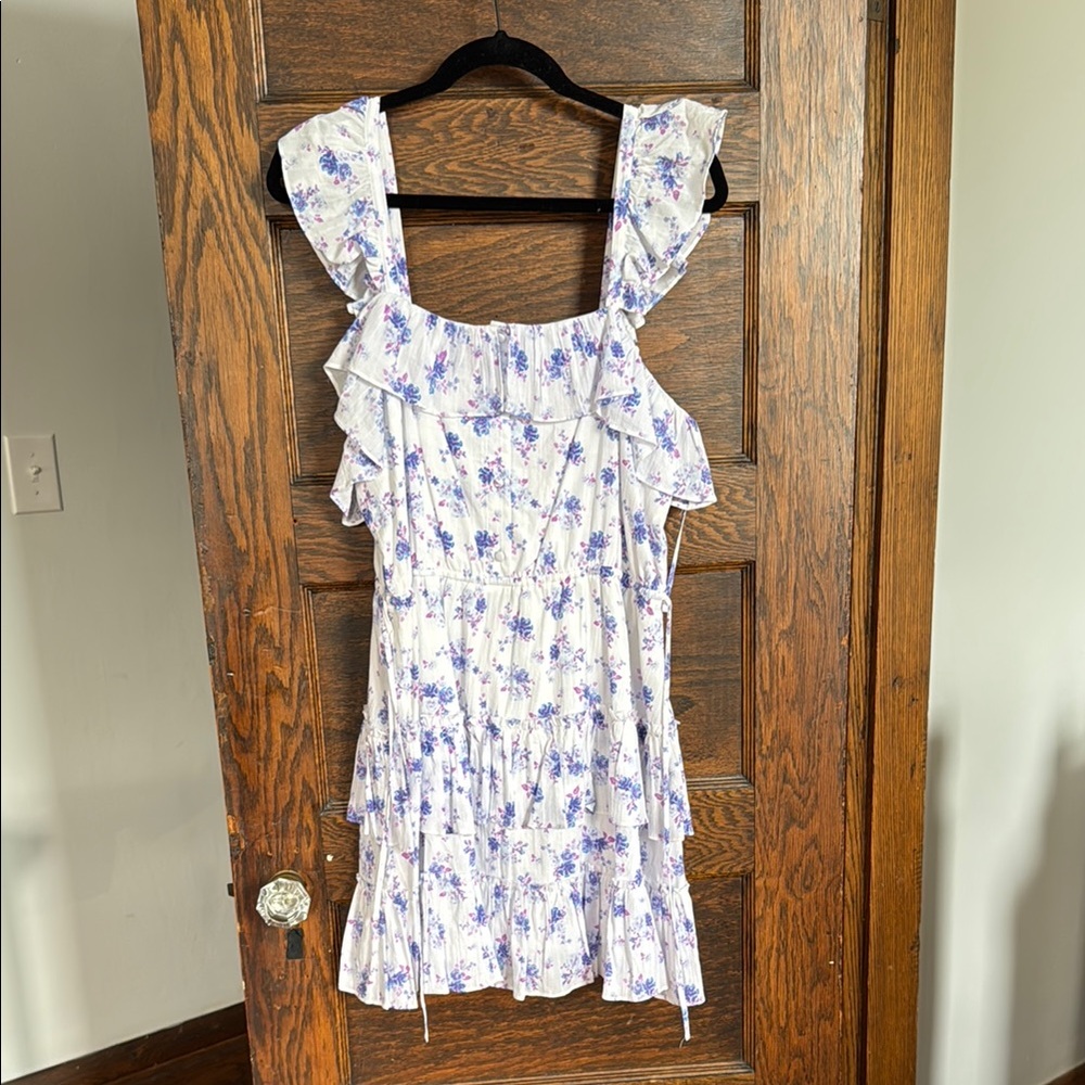 LoveShackFancy for Target White and Purple Floral Dress